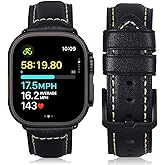 HUAFIY Compatible for Apple Watch Bands 42mm 44mm45mm46mm 49mm 38mm 40mm41mm, Genuine Leather Band Strap for iWatch Series 11/10/9/8,7,6,5,4,3,2,1, Ultra3 2 1