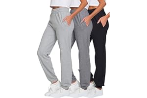 Ultra Performance Womens Sweatpants 3 Pack Cotton Joggers Women's Fleece Sweats Gym & Workout Pants for Women