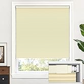 LazBlinds Cordless Cellular Shades, No Tools No Drill Blackout Honeycomb Shades Pleated Blinds for Windows, 36'' W x 48'' H, Soft Cream