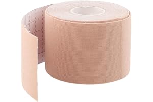 Kinesiology Tape for Muscle Support, 5cm Wide 5m Roll Latex Sports Injury Tape, Waterproof Athletic Recovery Tape, Cotton Ela