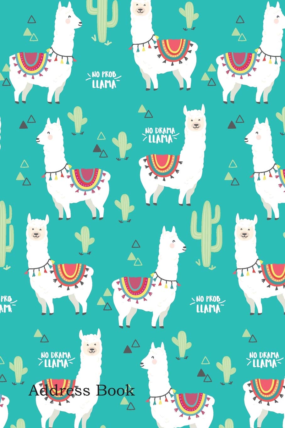 Address Book: Include Alphabetical Index With Alpaca seamless pattern cover