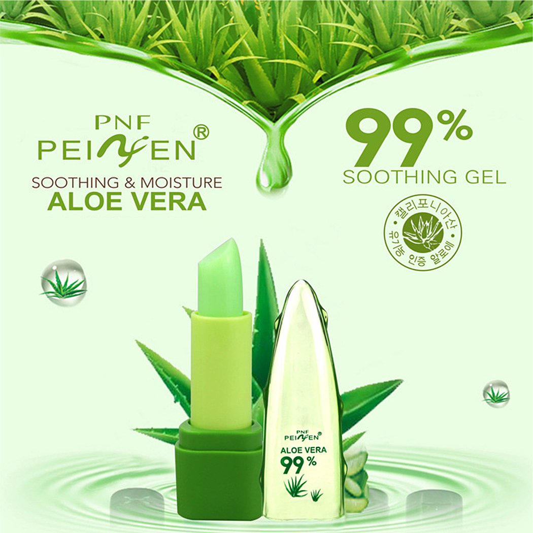 Cindere Natural Aloe Color Temperature Change Lip Long Lasting Moisturizer Lipsticks (1 PCS, Green)