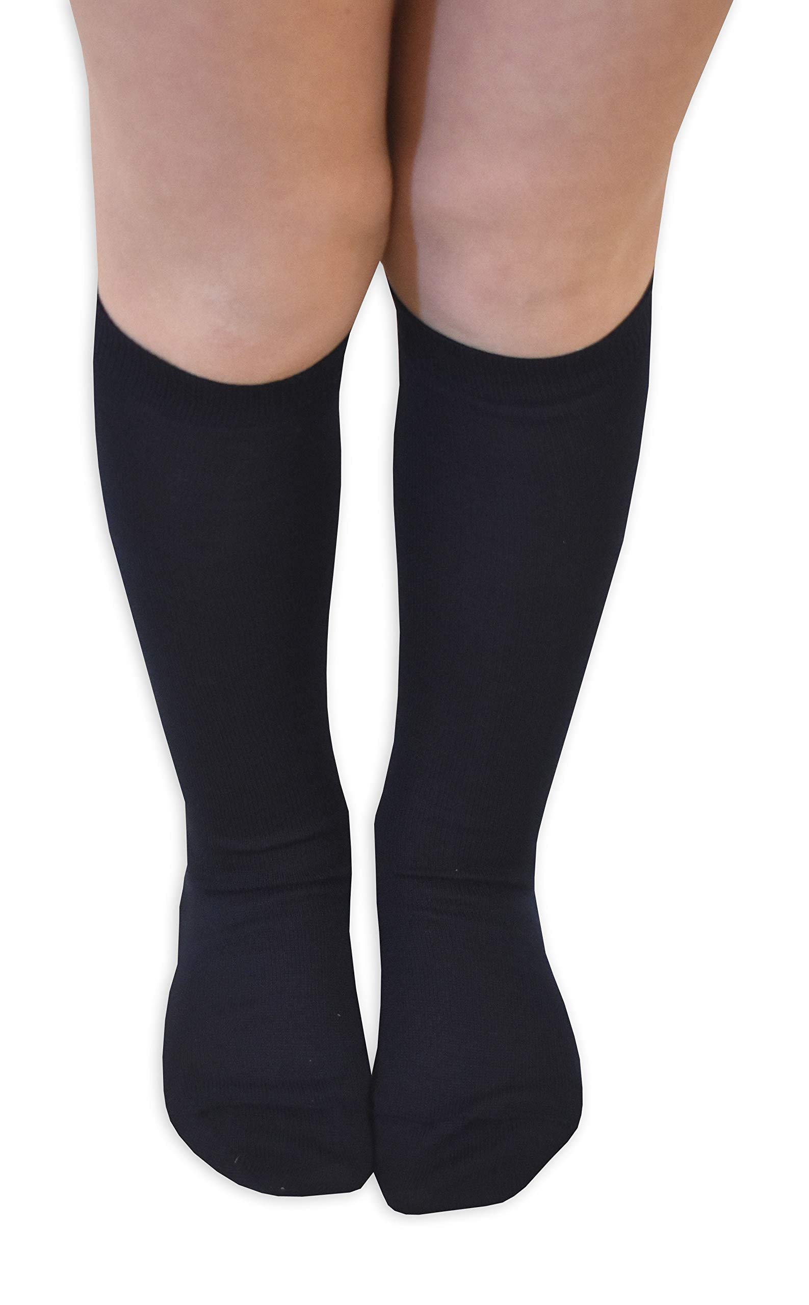 PETTI Artigiani Italiani Children's Unisex, Knee High and Classic School Socks, Cotton, 100% Made in Italy, Blue L, 7- L