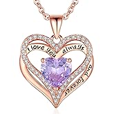 S925 Sterling Silver Necklace for Women, Wife Jewelry Rose Gold, Mom Birthday Valentines Mothers Day Gifts, Girlfriend Necklaces, Daughter Heart Jewel, Anniversary for Her
