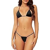 Dadress Extreme Sexy Mini Bikini Sets 2Pcs Swimwear G-String Bottom Swimsuit Micro Bikinis for Women