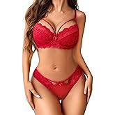 Avidlove Lingerie Sets For Women Sexy 2 Piece Bra And Panty Lace Underwear Sets Underwired Babydoll Outfits S-XXL