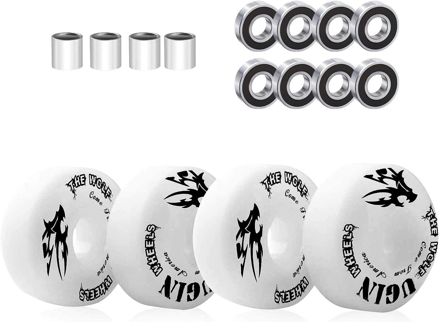 Tmalltide Skateboard Wheels 52mm with 8pcs Skateboard