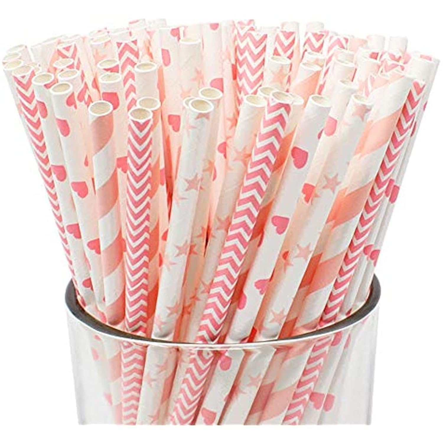 Nalamudhu Paper Straw Durable and Eco-Friendly White Drinking Disposable Paper Straw Pack of 100 (Multi-Colors, 6MM)