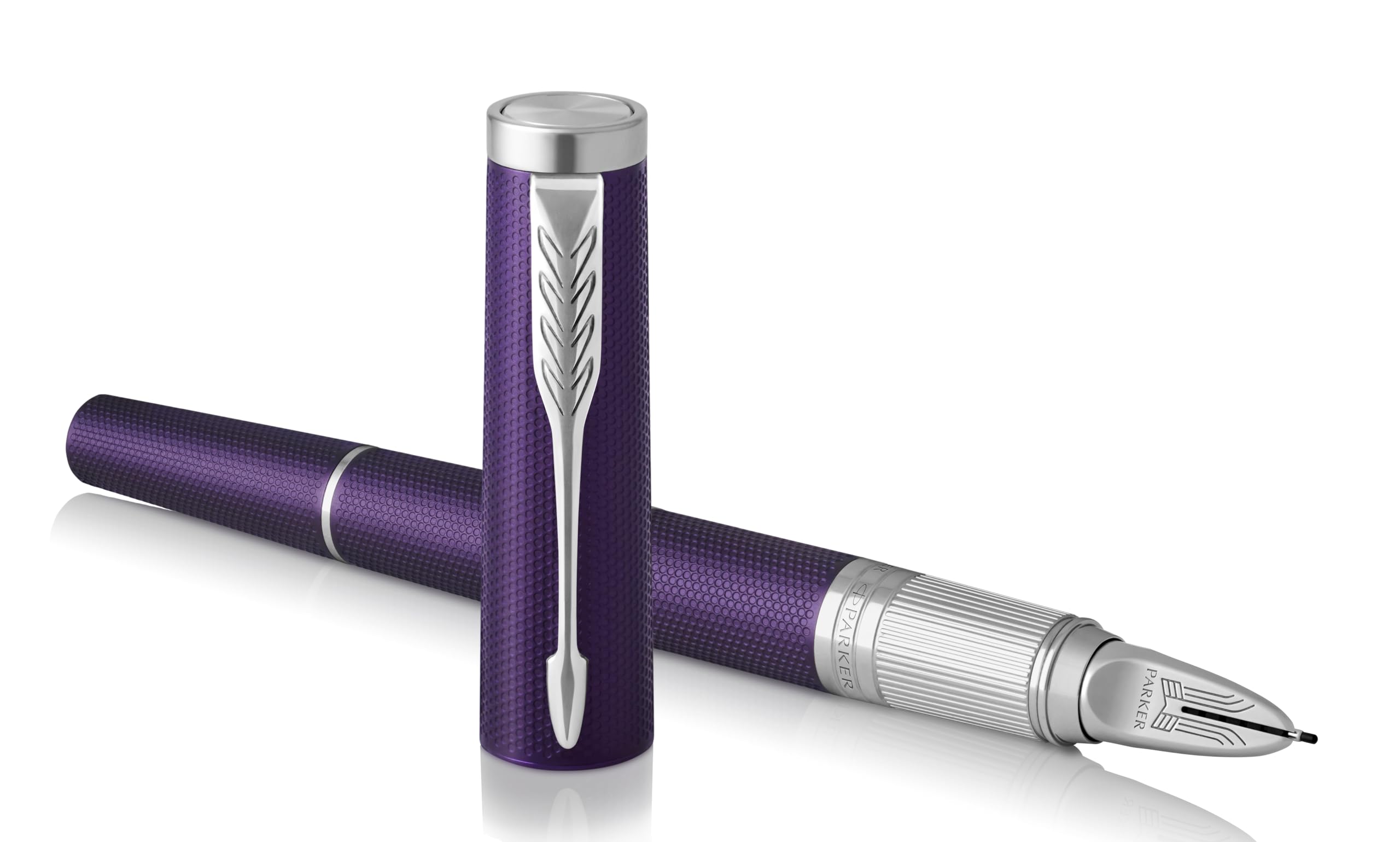 Parker Ingenuity Premium Metal 5th Technology Pen - Deluxe Deep Violet - Black Ink - Slim Version - Gift Boxed - Adapts To Handwriting Style