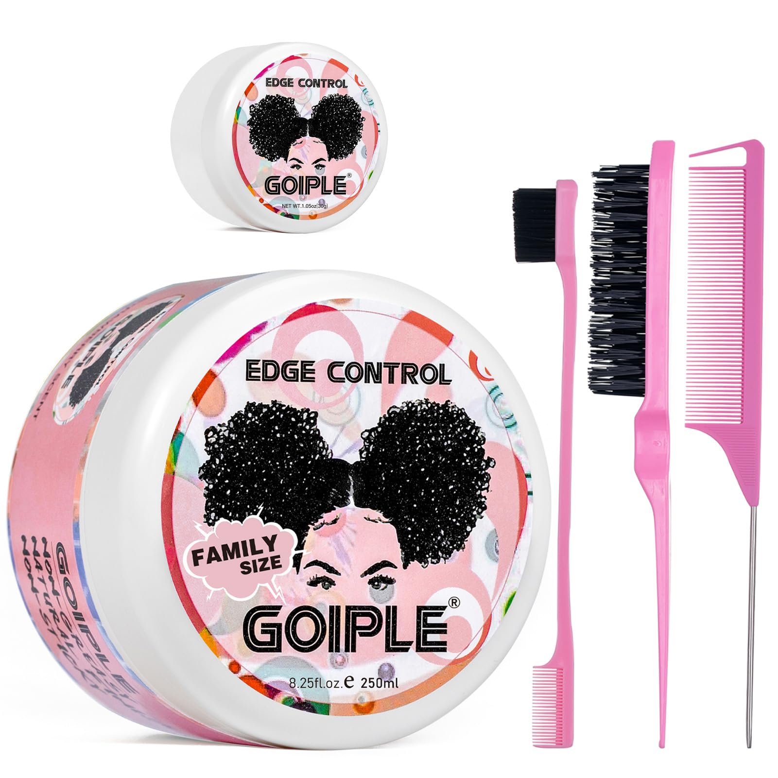 Photo 1 of 8.25 OZ Edge Control Wax for Women Strong Hold Non-greasy Edge Smoother, Edge Control for Back Hair Extreme Hold Pack, Hair Gel for All Hair Types, No Flaking, Extra Hold Water-based Edge Stay Gel Set