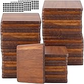 SENJEOK 50 Pack Square Wood Coasters, 4 Inch Unfinished Wooden Coasters DIY Craft Supplies for Painting, Staining, Home Decor, Brown
