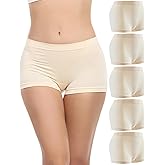 Begrily Boy Shorts Underwear for Women, Ladies Nylon Stretch Comfort Flex Fit Seamless Boyshort Panties Boxer Briefs 5 Pack