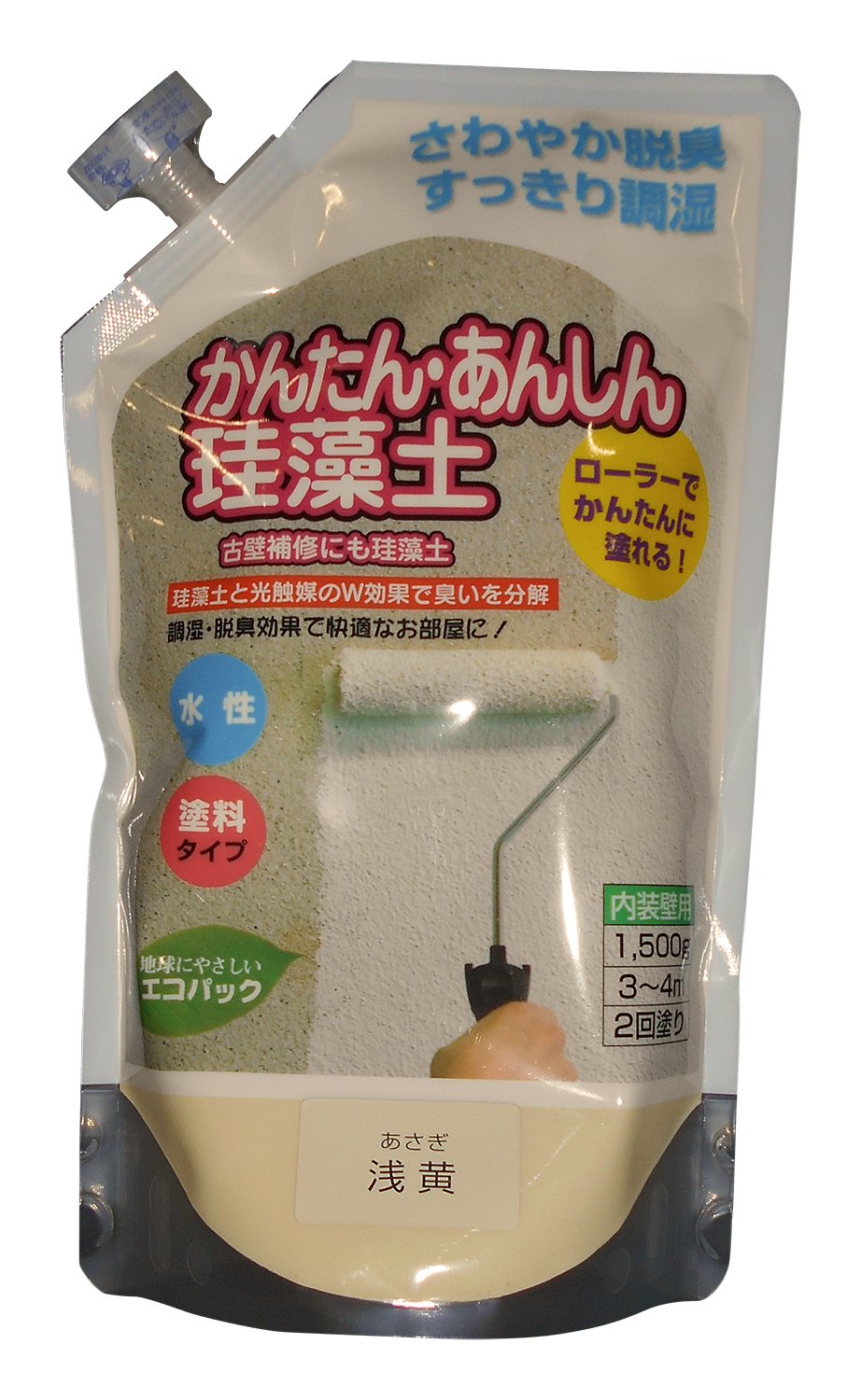 フジワラ化学 内装調湿性仕上塗材 かんたんあんしん珪藻土 アサキ 1.5kg商品画像