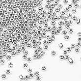 Tibaoffy Size 12/0 Crafts Glass Seed Beads 2mm Silver Beads for Jewelry Making (Total About 100g About 11000pcs)