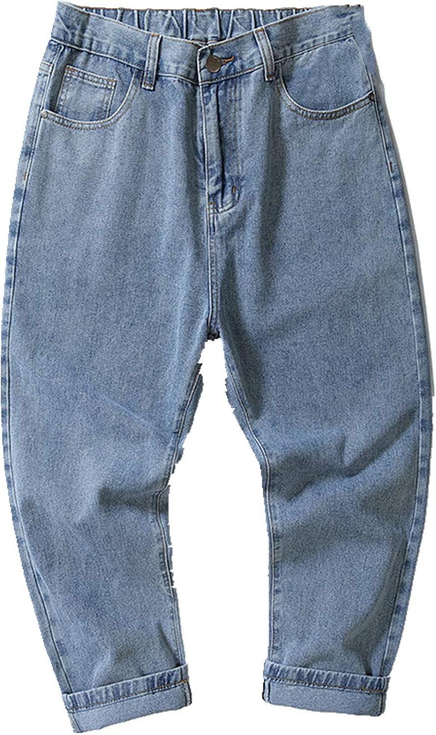 N\P Jeans holgados grandes para hombre de pierna ancha Capris cómodos y