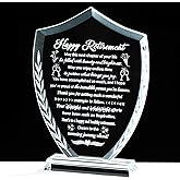 Arikyrist Crystal Retirement Gifts for Woman Men Inspirational Glass Retired Plaque Happy Retirement Keepsake Farewell Going Away Leaving Presents for Boss Doctor Teacher Coworker