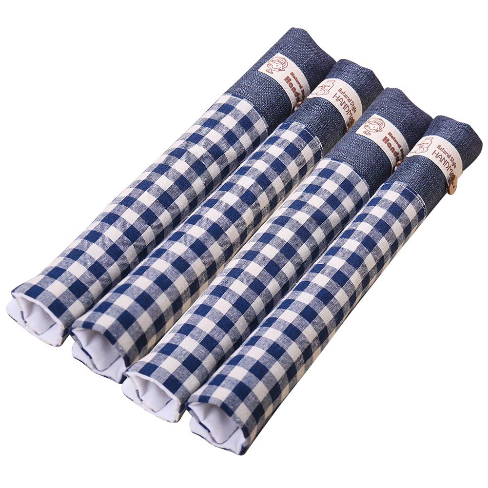 Ibnotuiy 4PCS Refrigerator Door Handle Covers Soft Fridge Microwave Dishwasher Door Cloth Protector for Home and Office Use (Blue)