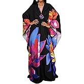 Bsubseach Women Ethnic Print Kaftan Beach Dress Plus Size Swimsuit Cover Up