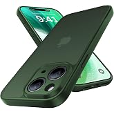 Shiiuou Shockproof for iPhone 15 Case, [Camera Protection] [Military-Grade Drop Protection] Protective Anti-Yellow Slim Translucent Skin-Friendly for iPhone 15 Phone Case, Forest Green