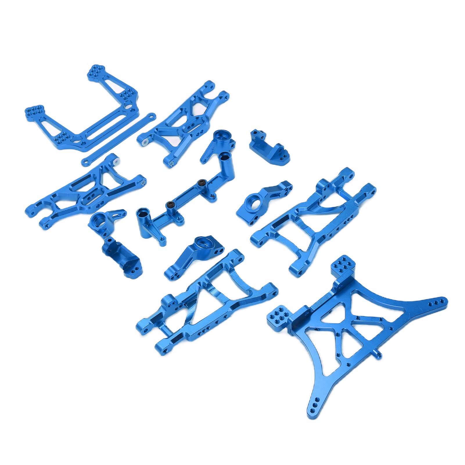 Dilwe Steering Group Set, 1/10 RC Aluminum Alloy Parts Kit for SLASH 2WD 1/10 RC Car (Blue)