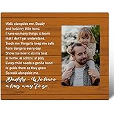 Muktoujaumai Dad Picture Frame - Walk Alongside Me Daddy and Hold My Little Hand, Father's Day & Birthday Gift for Best Dad Ever