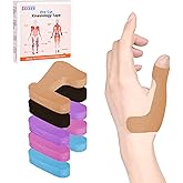 IEADEN Precut Kinesiology Tape for Thumb (Left Hand), 40 Pcs - Thumb Support & Stability, Thumb Pain Relief Athletic Tape - Waterproof & Elastic, Breathable Hypoallergenic Latex-Free Tape, Beige