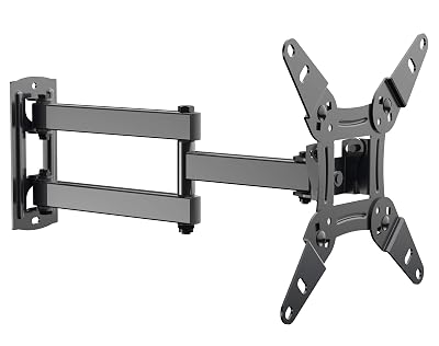 EVERVIEW Full Motion TV Monitor Wall Mount Bracket Articulating Arms Swivel Tilt Extension Rotation for Most 13-42 Inch LED LCD Flat Curved Screen Monitors & TVs, Max VESA 200x200mm up to 44lbs