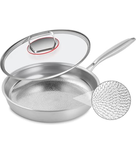 12-Inch Hybrid Tri-Ply Paella Pan With Lid - Non Stick & Induction Ready