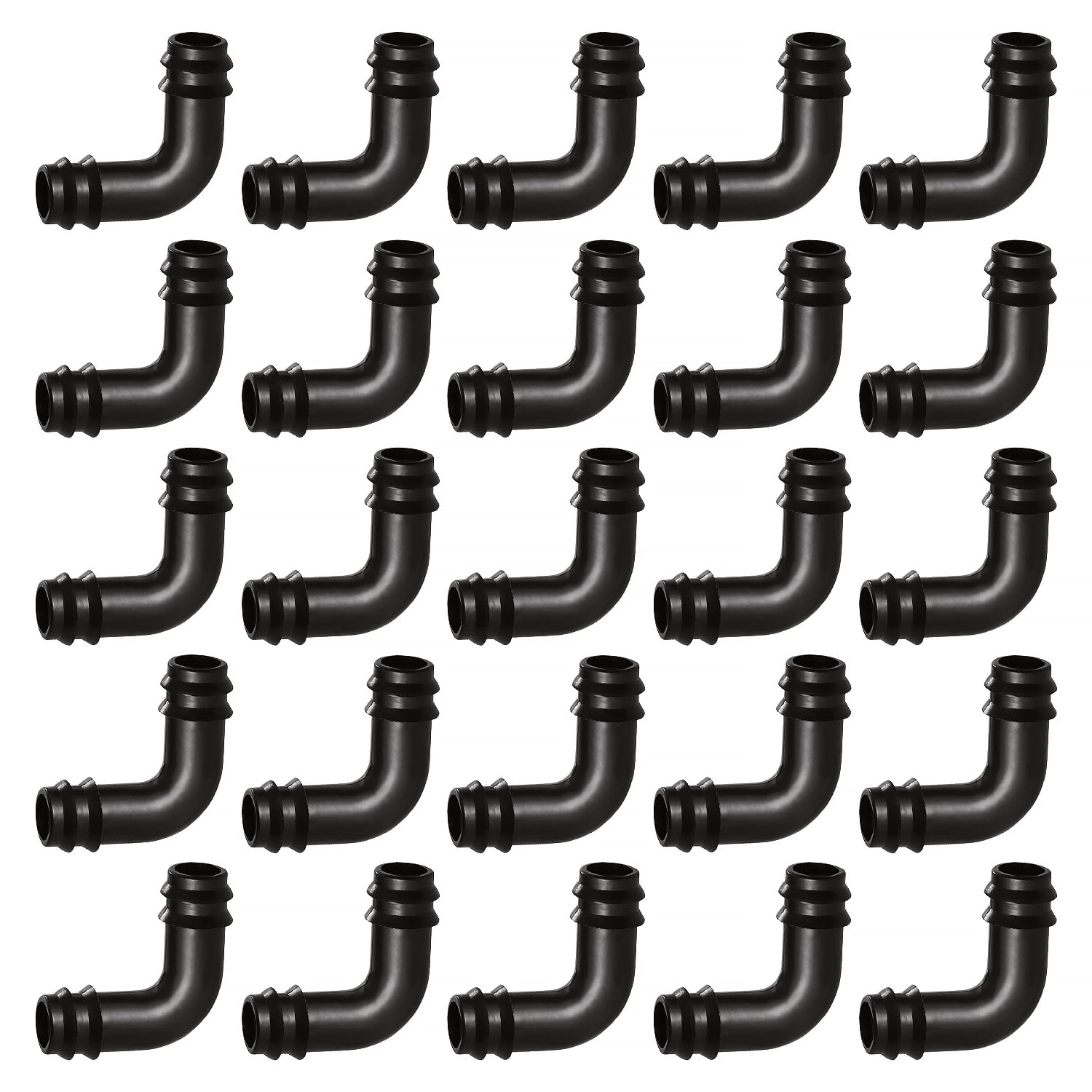 VooGenzek 25 PCS 16mm Garden Barbed Connector, Plastic Drip Irrigation Hose Connector, Barb Drip Pipe Connector, Drip Irrigation Joint Connectors, for Garden Irrigation Systems, Elbow — image 1