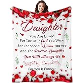 Lavua Valentines Day Gifts for Daughter - Daughter Birthday Gifts from Mom Dad - Gift for Adult Daughters Unique - Gift for Daughters on Graduation & Wedding Day - to My Daughter's Blanket 50"X60"