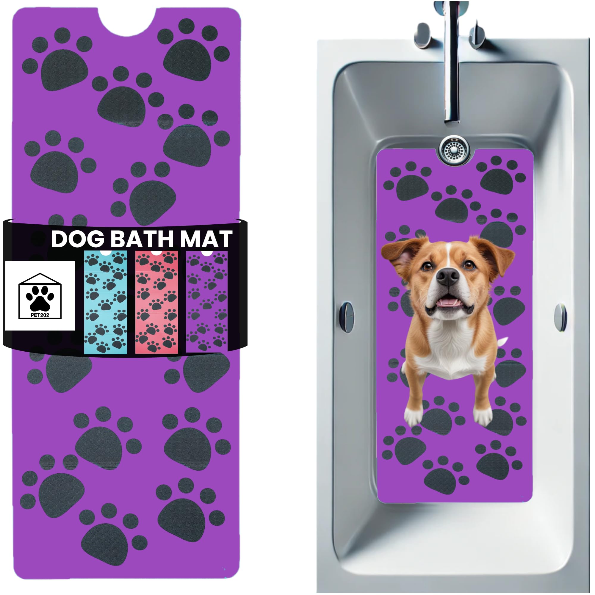 Dog Bath mat for tub, Non Slip Shower pad, Smooth Cats Bathing Surface ...