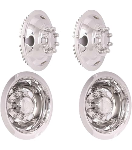 thumbnail image 2 of Ford E350 E450 Front Wheel Simulator Hubcap – Snap-On Stainless Steel, 16 Inch, RV Motorhome 2 of 6