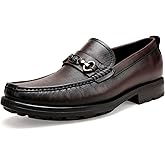 GOLDEN COXES FAMILY Formal Dress Shoes for Men, Premium Buckle Moc-Toe Business Shoes Casual Slip-on Penny Loafer