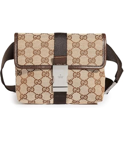 Amazon.com | Gucci Women's Pre-Loved GG Canvas Belt Bag, Brown