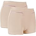 LUEXBOX Pocket Pantie for Women, Travel Underwear with Secret Pocket Panties Women's, 2 Packs (Light Brown)
