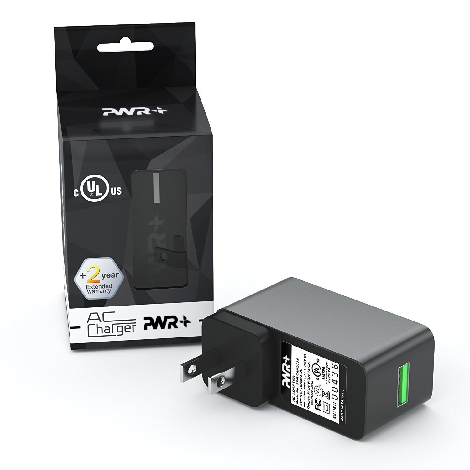 Pwr Quick Charge 3.0 USB Wall Charger 18W UL Listed QC3.0 AC Adapter