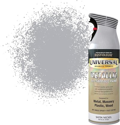 Rust-Oleum 400ml Universal Metallic Spray Paint Aerosol Satin Nickel Interior