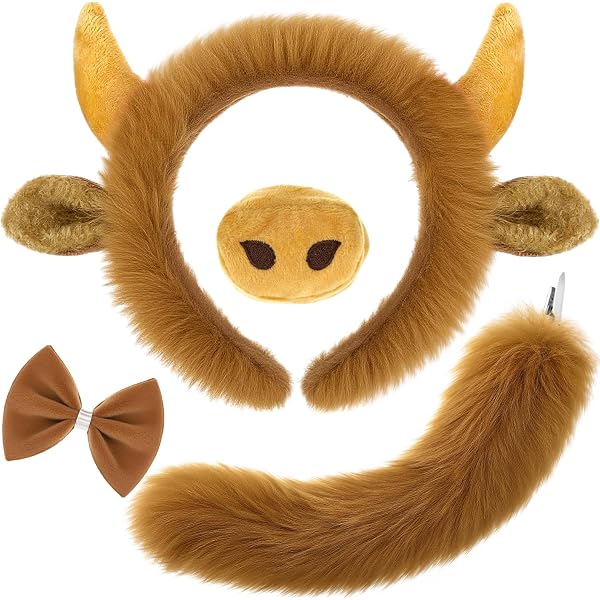 Broeify Cow Ears & Horns Headband - Soft Plush Animal Costume Hairband For Dress-Up & Photos - View #5