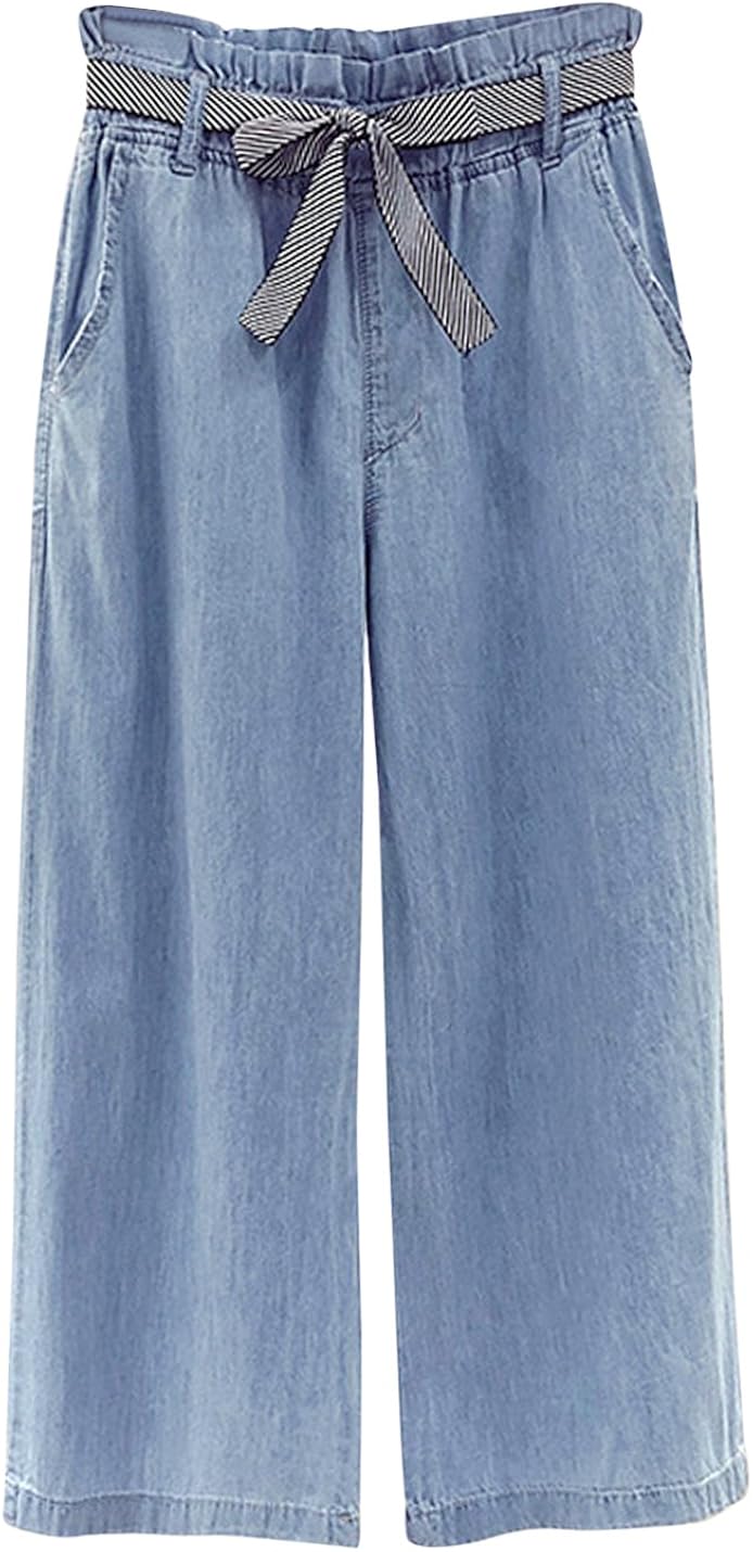 denim high waisted culottes
