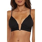 BECCA Women's Standard Color Code Shirred Bikini Top, Adjustable, Tie Back, Swimwear Separates