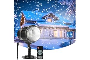 Christmas Snowfall Projector Light, Yokgrass LED Snow Projector Outdoor Holiday Lights IP65 Waterproof with Remote Control Dynamic Falling Snow Effect for Garden, Party, Halloween Landscape Decoration