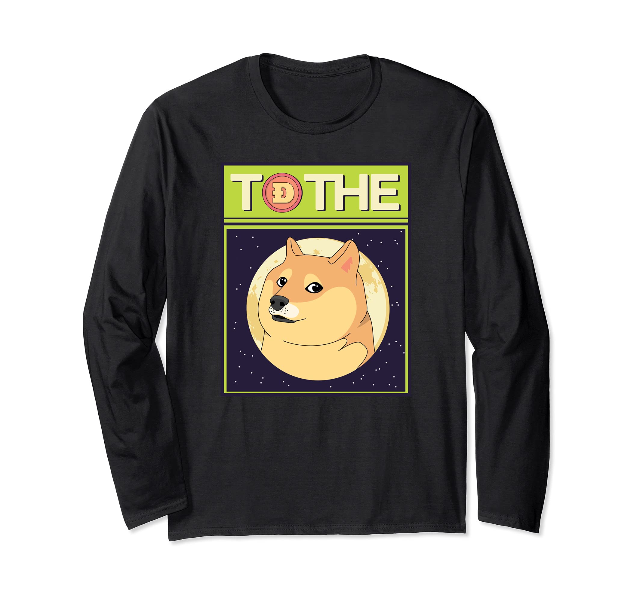 Doge Crypto To Moon Hodling Coin Digital Currency Blockchain Long Sleeve T-Shirt