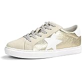 PARTY Women's Fashion Star Sneaker Lace Up Low Top Comfortable Cushioned Walking Shoes