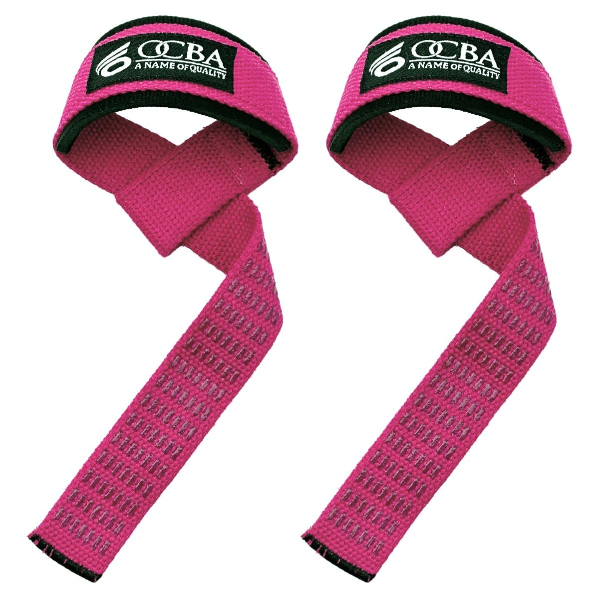 OCBA Wrist Straps Wraps for Weightlifting Heavy Duty Wrist Wraps Cotton Padded Gym Wrist Supports Bodybuilding Powerlifting Fitness Grips One Size Fits All with Thumb Support (Pink)