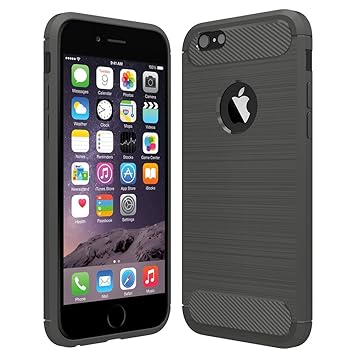 Anjoo Kompatibel für iPhone 6/6s Hülle, Carbon Fiber Texture-Inner Shock Resistant-Weich und Flexibel TPU Cover Case für iPho