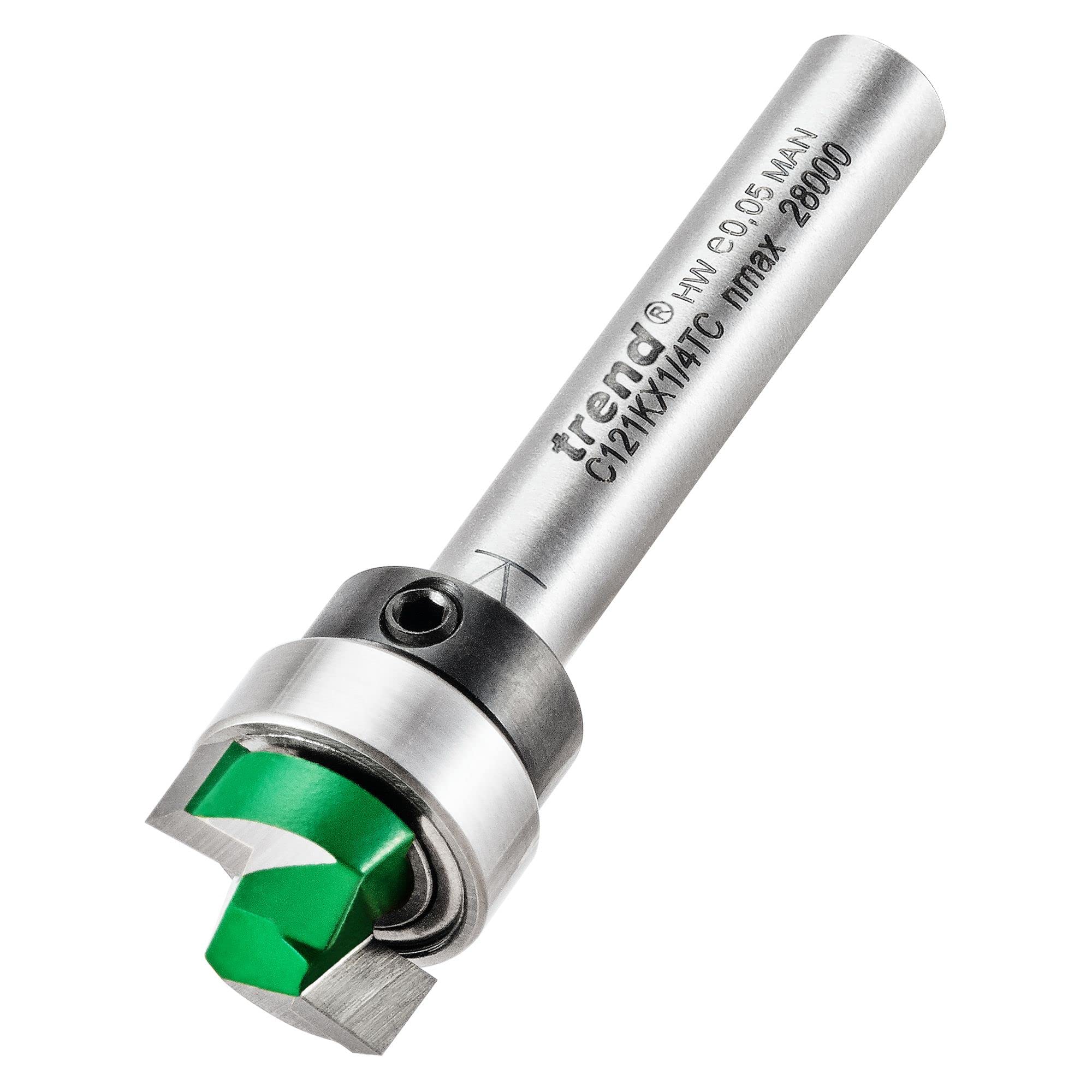 Trend CraftPro Guided Profiler Router Cutter Bit, 1/4 Inch Shank, 4mm Cut Diameter & 12.7mm Cut Length, Tungsten Carbide Tipped, C121KX1/4TC