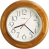 Howard Miller Dalton Gardens Wall Clock II 549-660 &ndash; 11.5-Inch Champagne Oak Finish, Round Brass-Finished Bezel, Natural Home Decor, White Dial, Quartz Movement Timepiece