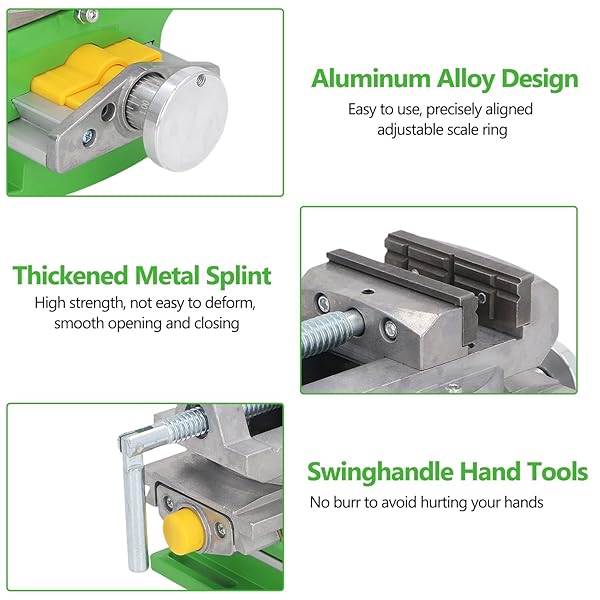3’’ CROSS SLIDE DRILL PRESS VISE, 2 WAY X-Y COMPOUND BENCHTOP DRILL PRESS VISE WITH 90° ROTARY TABLE, FOR MINI MILLING MACHINE