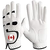 Golf Gloves Men Left Right Hand with Ball Marker CA Flag 1 Pack, Soft Comfortable Leather Weathersof Grip Soft Mens Glove Siz