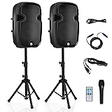 Costzon 2-Way Powered PA Speakers System Combo